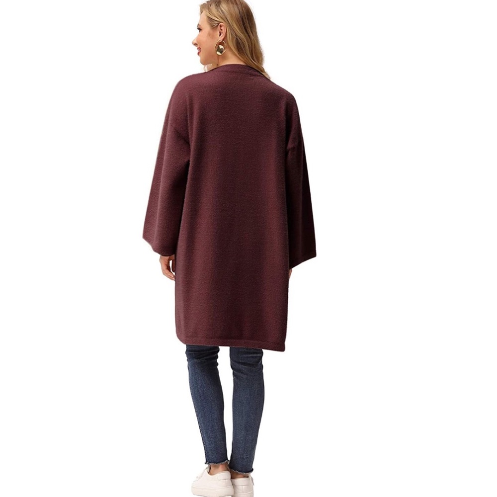 Soft Fuzzy Oversized Open Front Long Cardigan - Picture 2 of 5